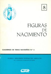 Portada del Cuaderno de Temas Navideños nº 5, "Figuras de nacimiento" escrito por María Dolores Enríquez Arranz y editado por la Asociación Belenista de Guipúzcoa (1975)