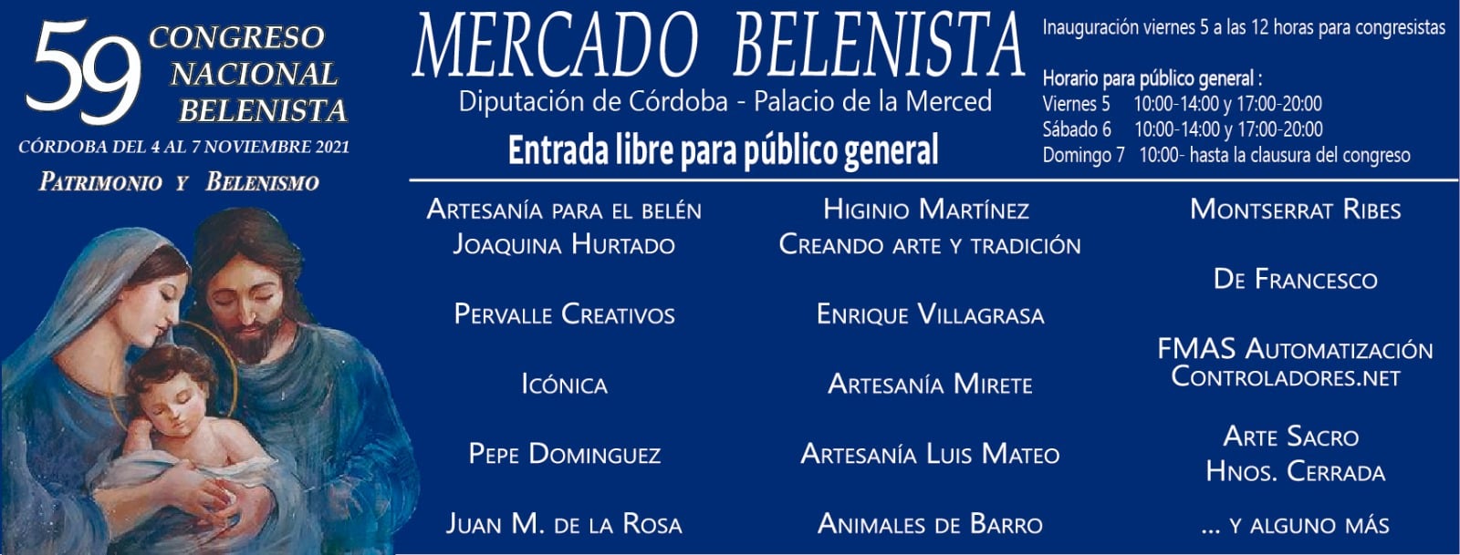 Artesanos y profesionales participantes en el LIX Congreso Nacional Belenista - Córdoba 2021