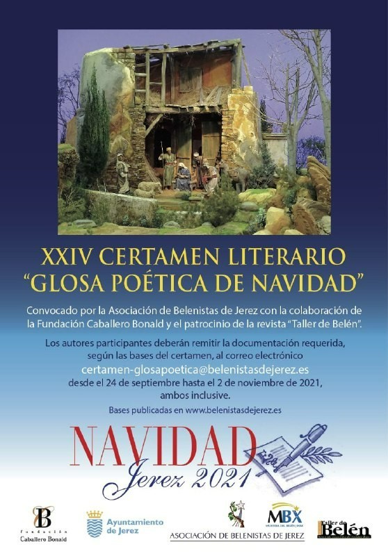 Cartel del XXIV Certamen Literario "Glosa Poetica de Navidad" de la Asociación de Belenistas de Jerez