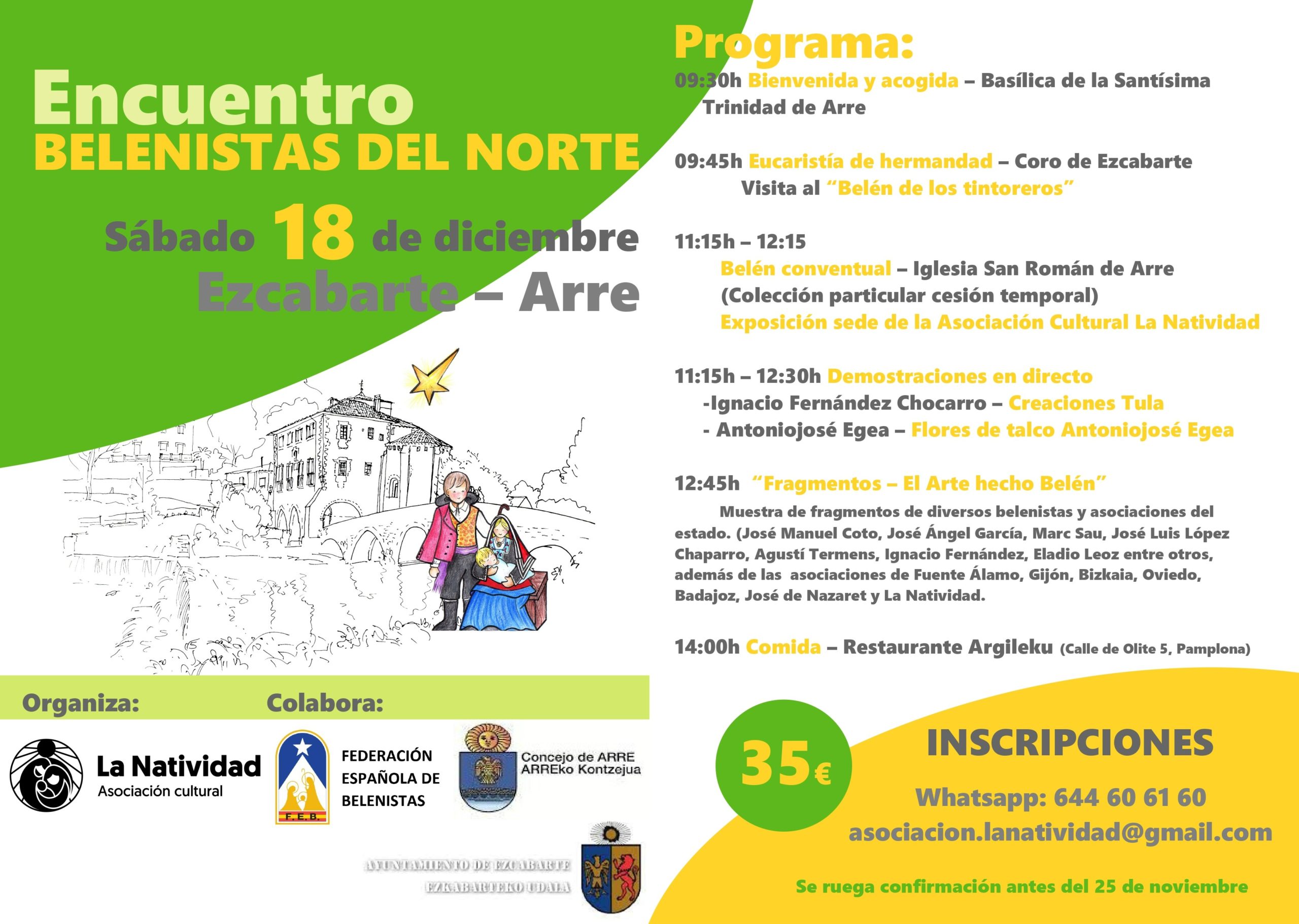 Programa del Encuentro de Belenistas del Norte 2021, organizado por la Asociación Cultural La Natividad de Ezcabarte