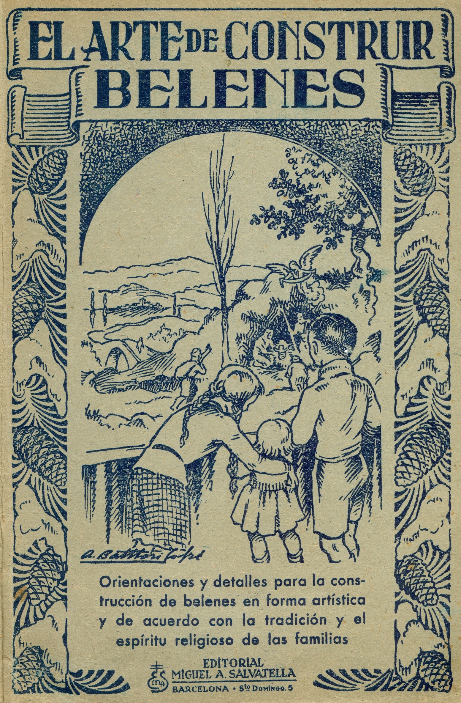 Portada del libro «El arte de construir belenes», editado por la Editorial Miguel A. Salvatella (1942)