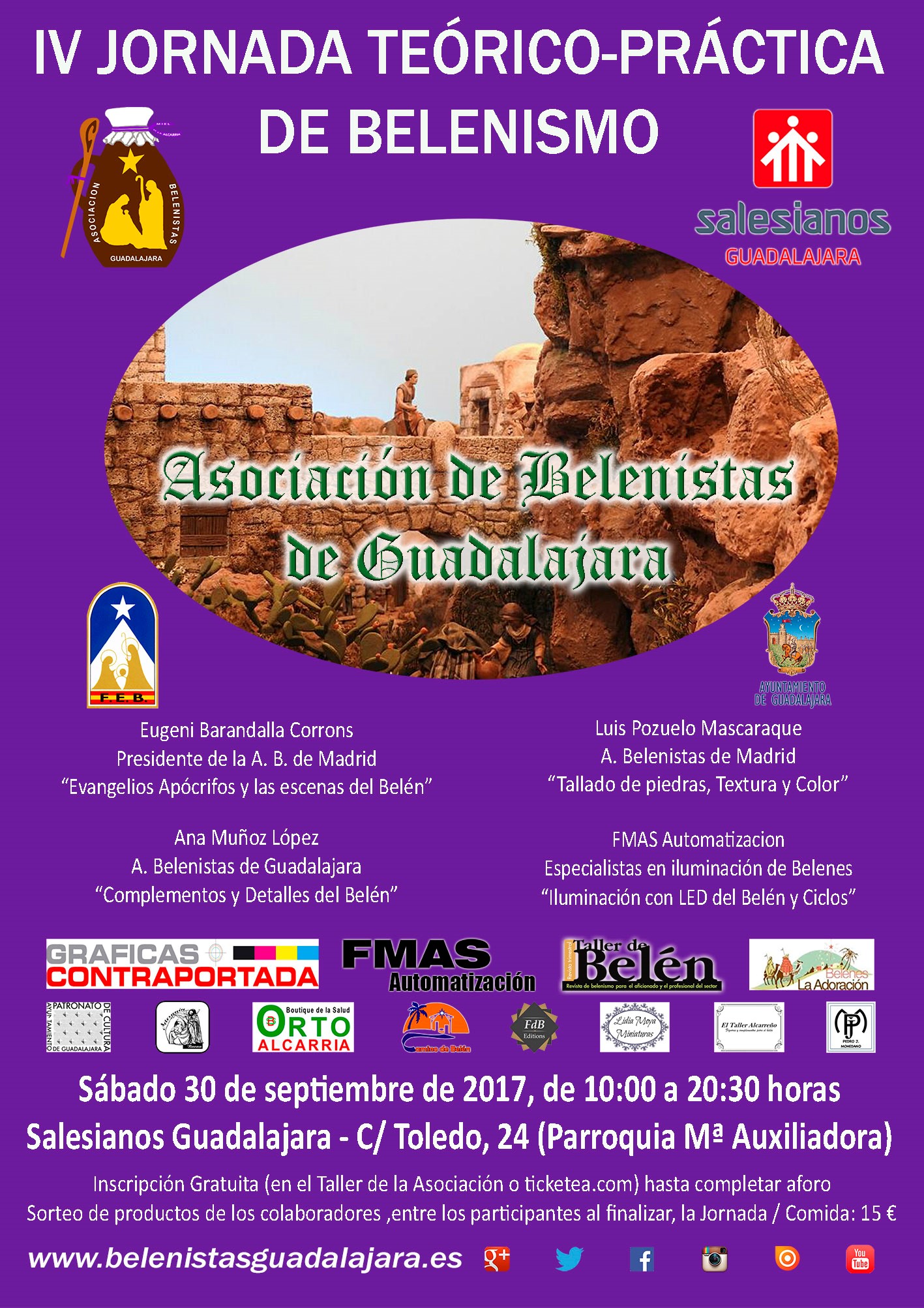 Cartel de la IV Jornada Teórico-Práctica de Belenismo, de la Asociación de Belenistas de Guadalajara