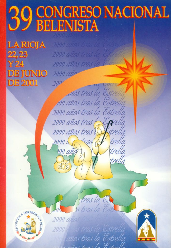 Portada del "Libro del XXXIX Congreso Nacional Belenista" celebrado en Logroño del 21 al 24 de junio de 2001, editado por la Asociación de Belenistas de La Rioja