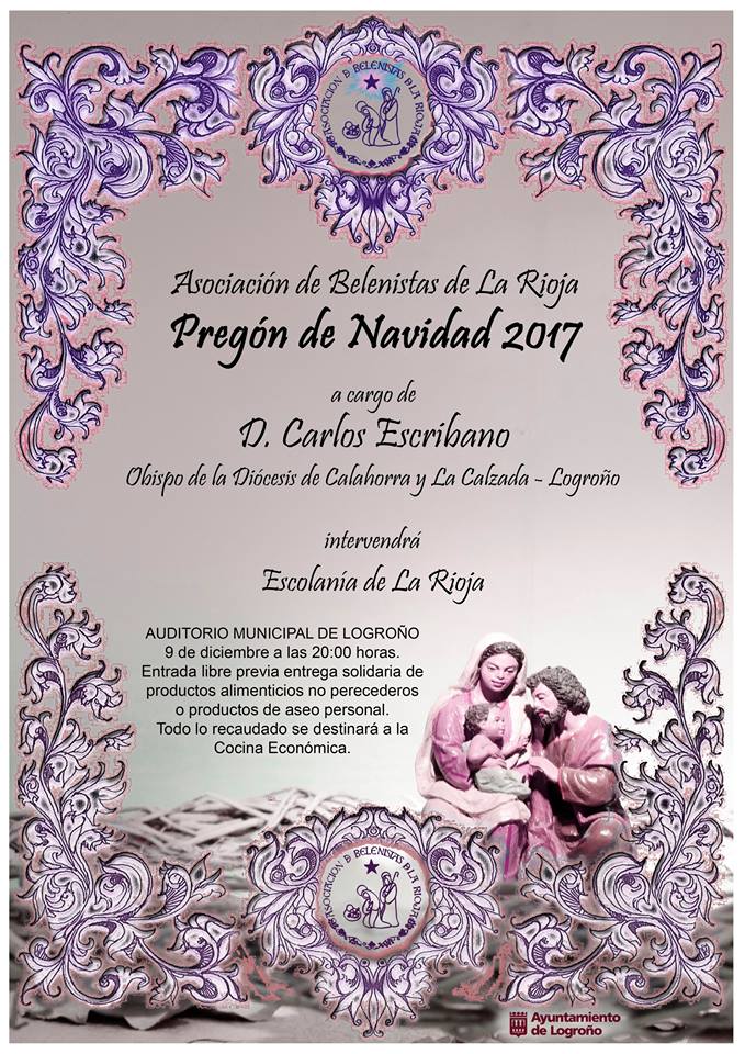 Cartel Pregón de Navidad 2017 de la Asociación de Belenistas de La Rioja