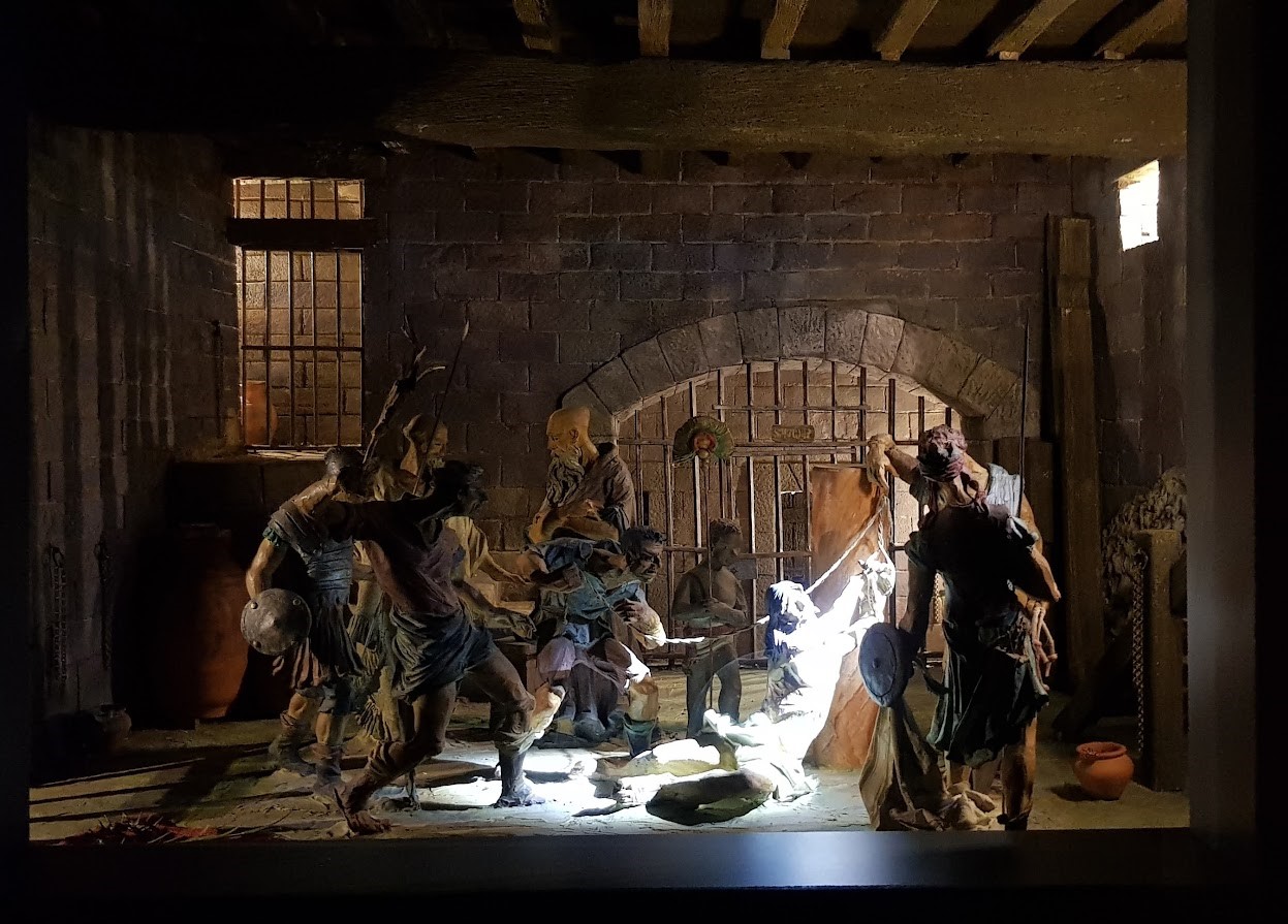 Escena de la Pasión realizada por Josep Porta con figuras de Josep Traité (Museo de Belenes de Mollina)