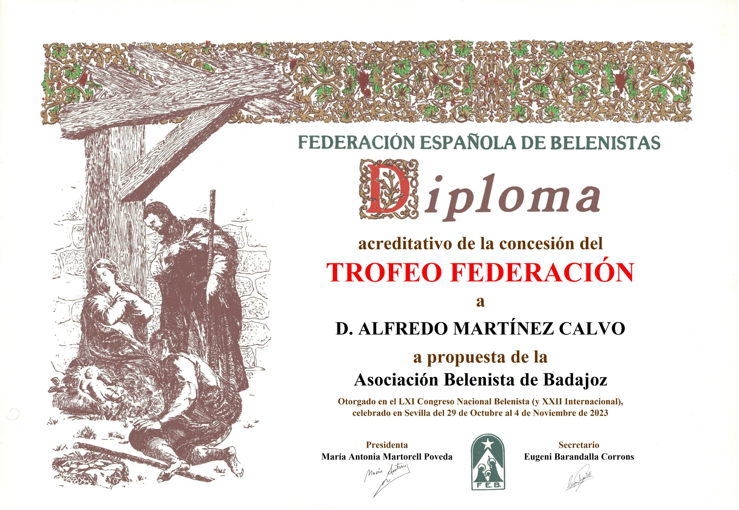 Alfredo Martínez Calvo - Título/Diploma Trofeo FEB 2023