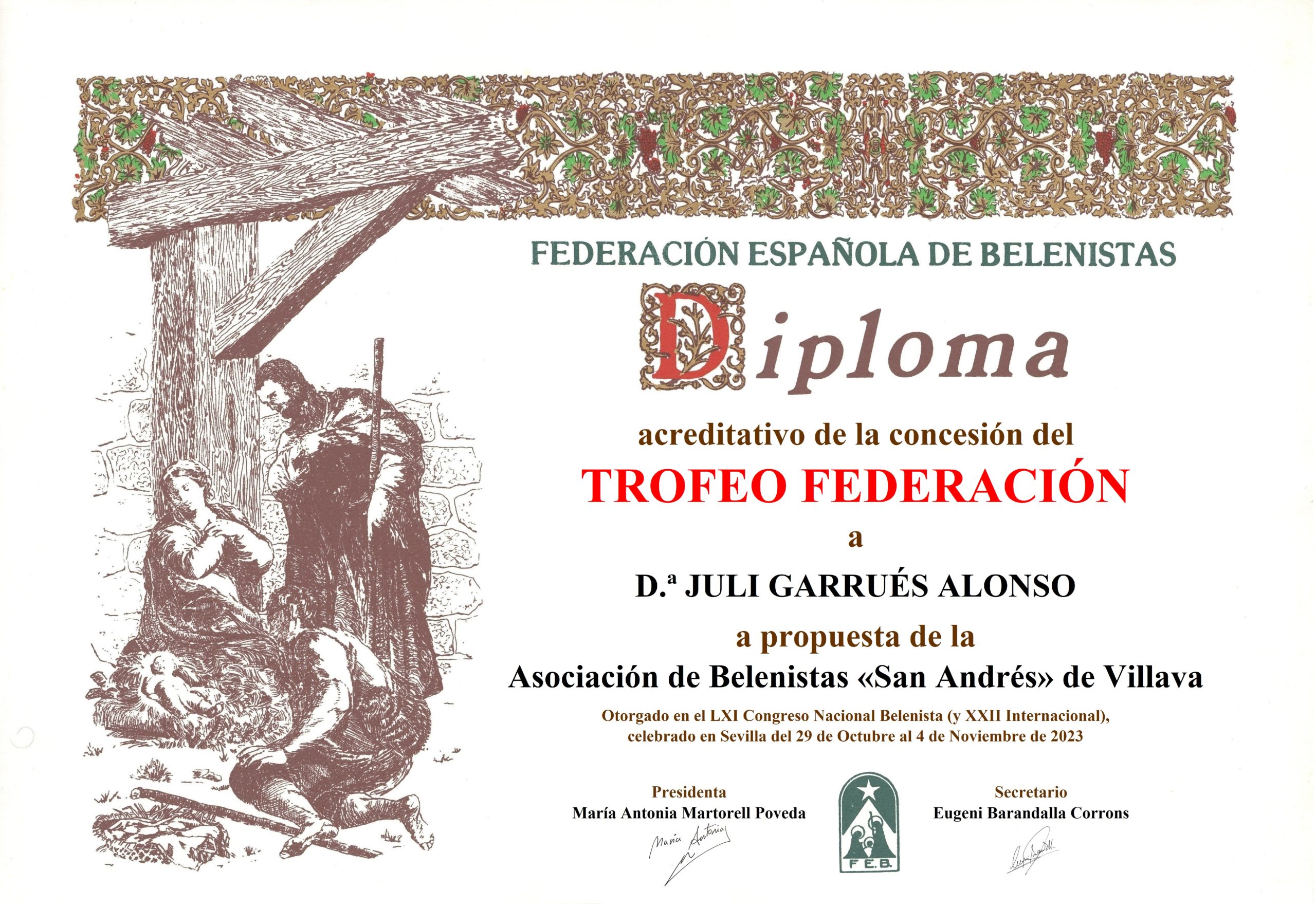 Juli Garrués Alonso - Título/Diploma Trofeo FEB 2023