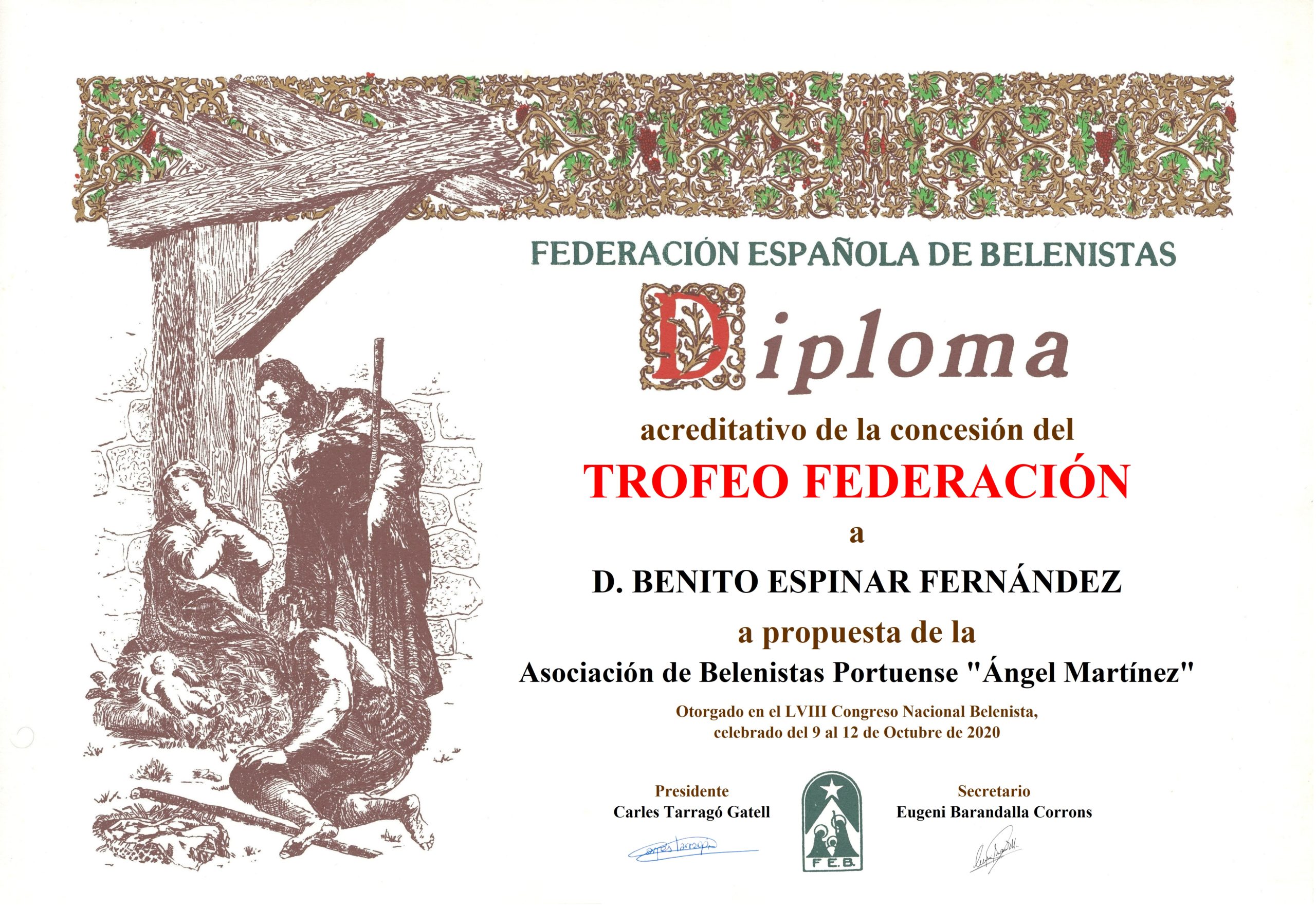 Benito Espinar Fernández - Título/Diploma Trofeo FEB 2020