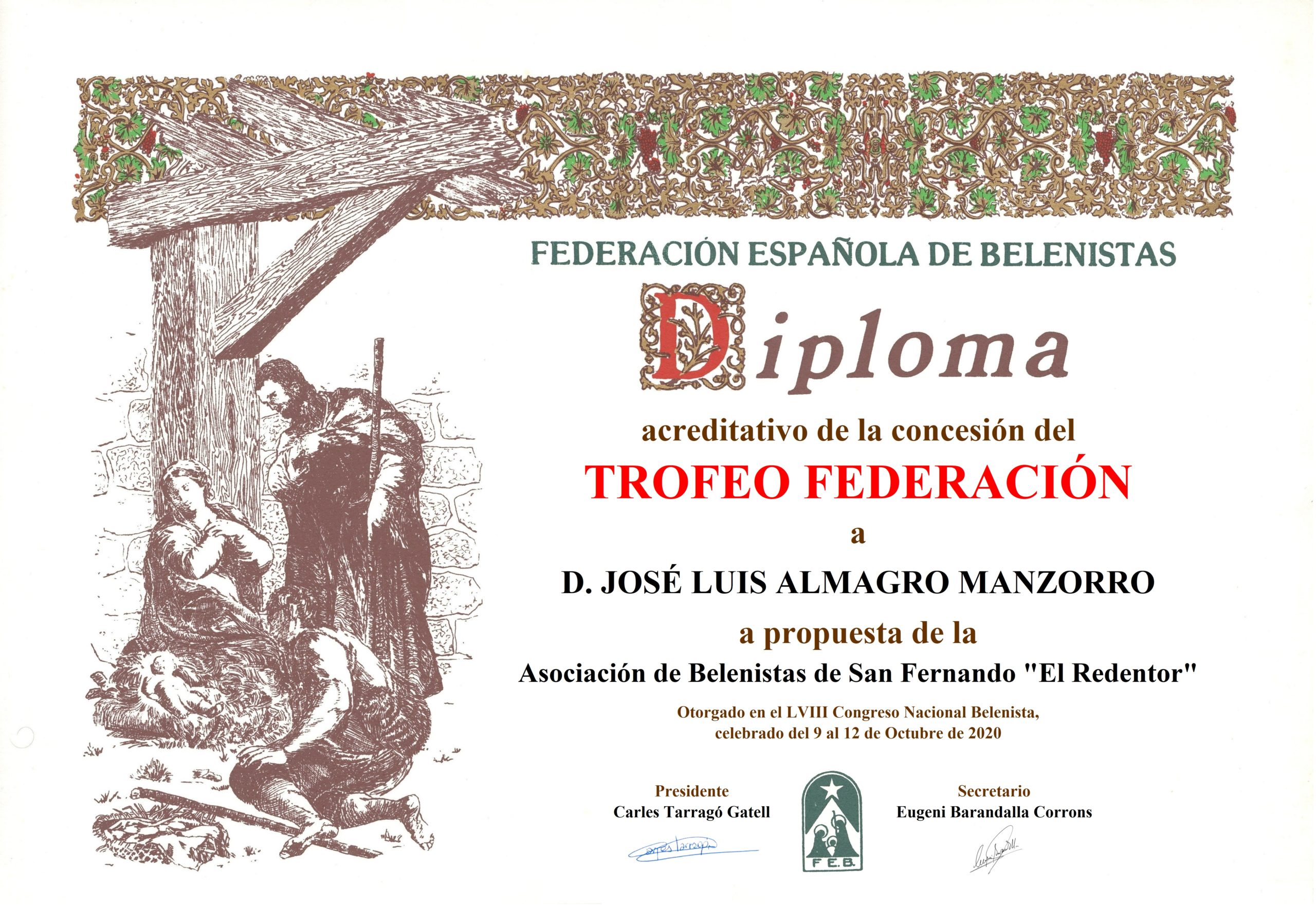 José Luis Almagro Manzorro - Título/Diploma Trofeo FEB 2020