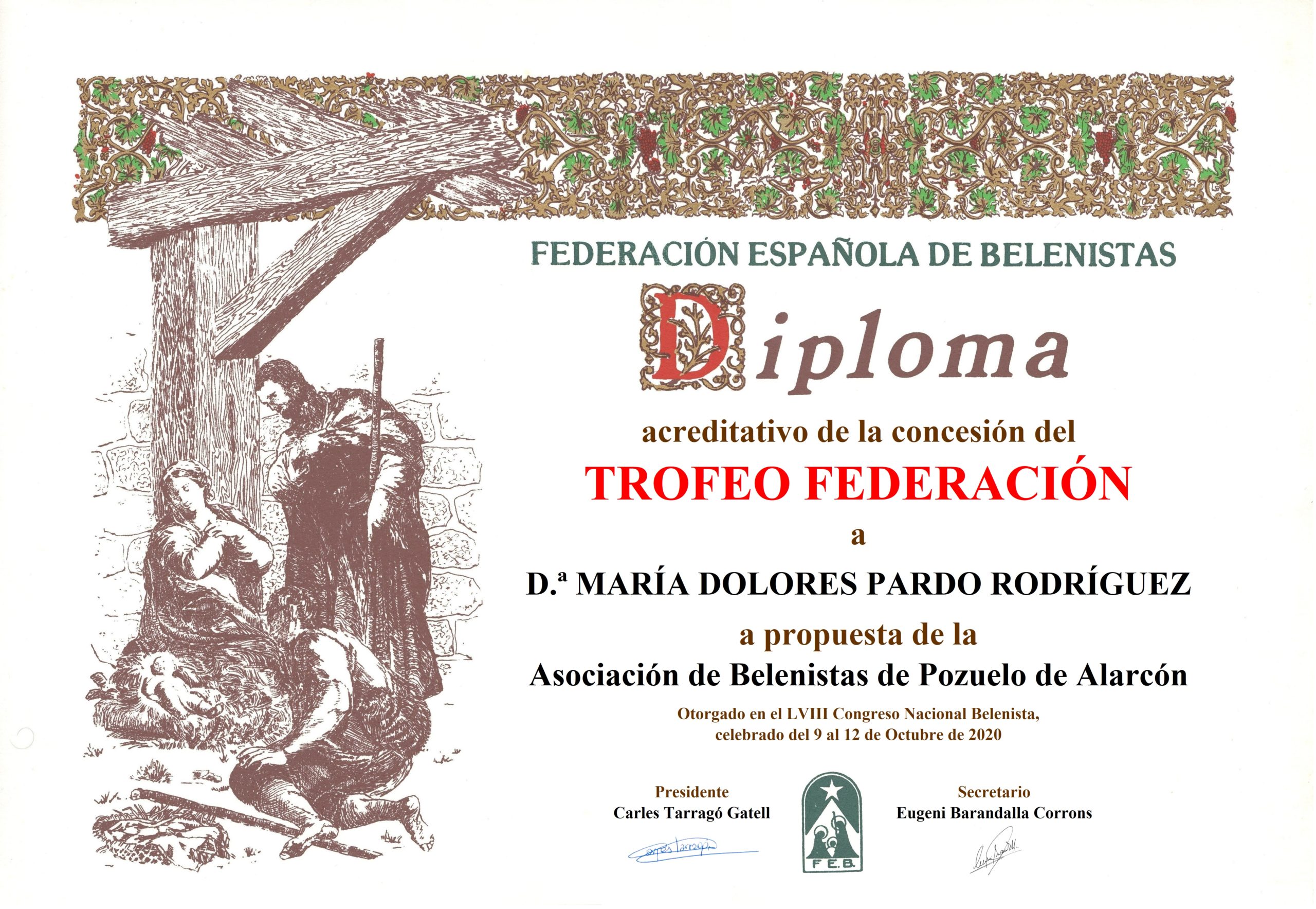 María Dolores Pardo Rodríguez - Título/Diploma Trofeo FEB 2020