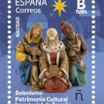 Emisión de sello de Correos conmemorativo para celebrar que el Belenismo es Manifestación Representativa del Patrimonio Cultural Inmaterial de España, puesto en circulación el viernes 4 de octubre de 2024