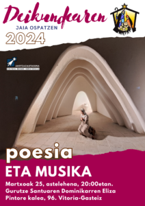 Cartel de la Fiesta de la Anunciación 2024 de la Asociación Belenista de Álava (euskera)