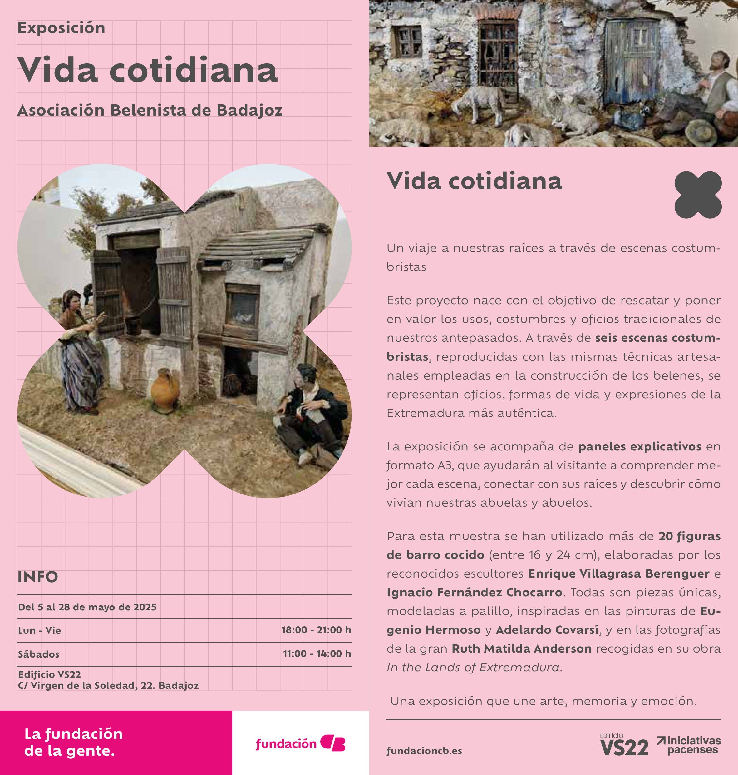 Cartel de la Exposición «Vida cotidiana» (2025) de la Asociación Belenista de Badajoz