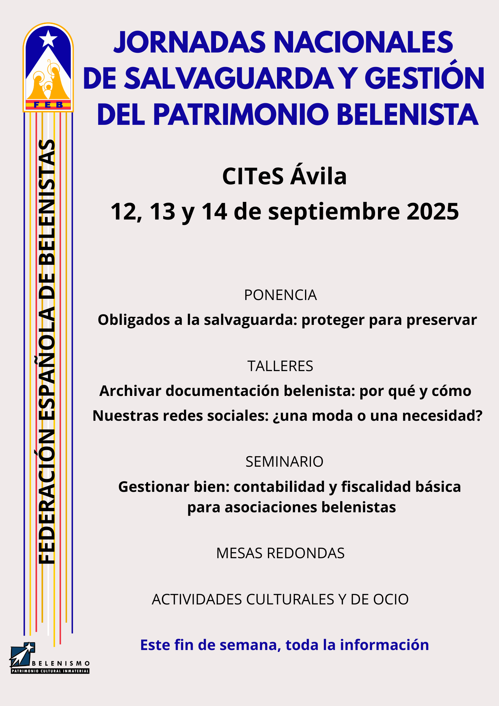 Cartel anuncio Jornadas Nacionales de Salvaguarda y Gestión del Patrimonio Belenista