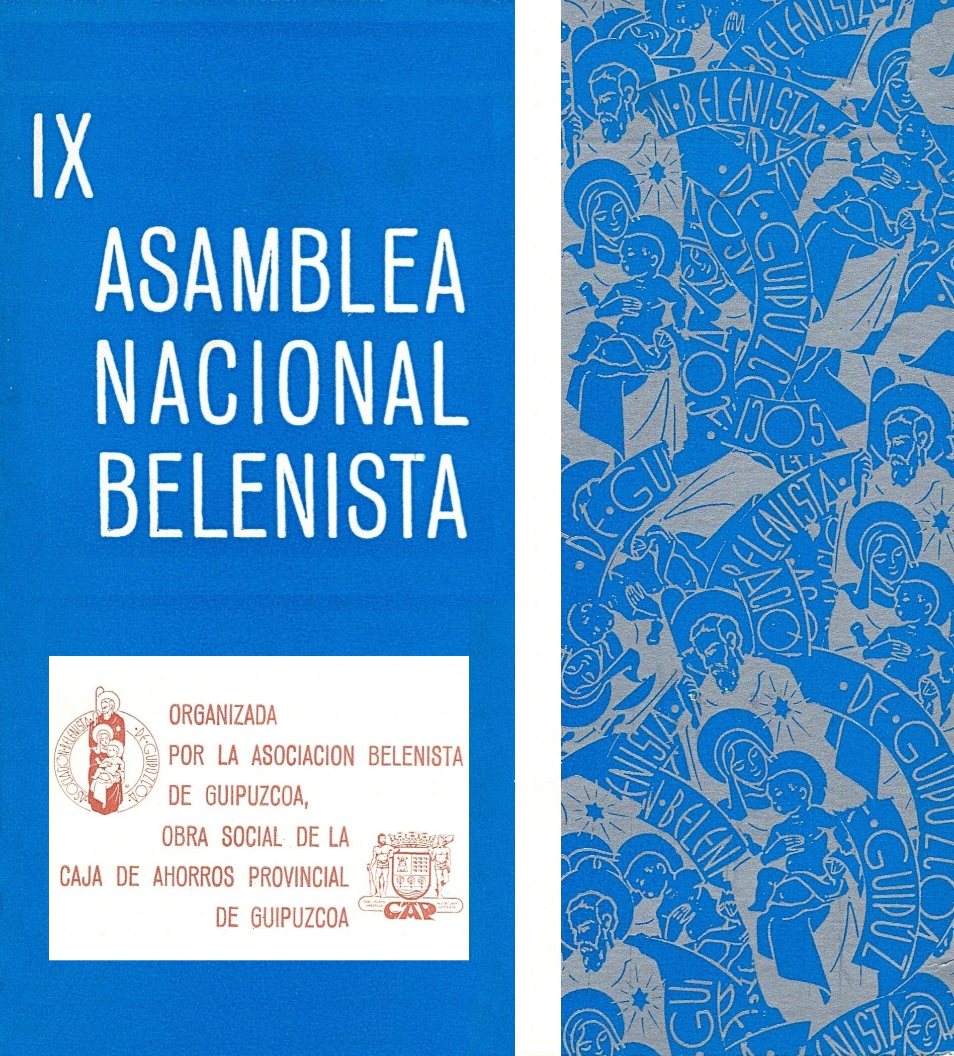 Cartel de la IX Asamblea Nacional Belenista celebrada en San Sebastián del 26 al 29 de junio de 1971 y organizada por la Asociación Belenista de Guipúzcoa por delegación de la Federación Española Belenista